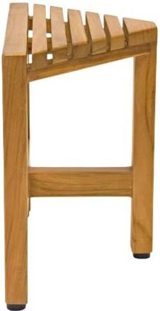 Mahoksha Teak Wooden Solid Shower Bench/Stool with Storage Shelf for Living Room Stool