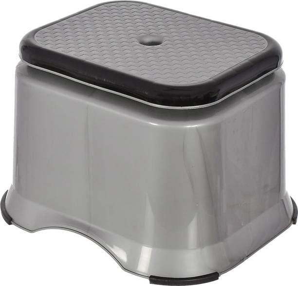Heart Home Ultra 10 Anti-Slip Plastic Stool (Grey)-46HH0146 Stool