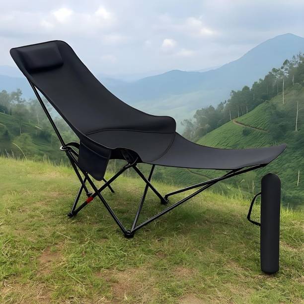 Roztocze Foldable Camping Chair with Carry Bag | Portable Outdoor Lounge Recliner Chair Synthetic Fiber Outdoor Chair