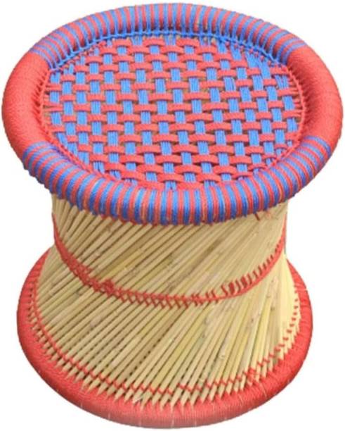 AJMERI MUDDA AND HANDICRAFTS 12X14 Inch Eco-Friendly Natural Bamboo Cane Bar Stool Mudda/Muddi Sitting Stool Living & Bedroom Stool