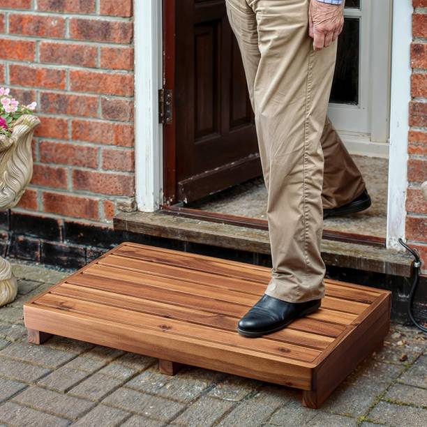 ON IJA Solid Sheesham Step Stool For Stepping Stools for Kitchen and Indoor/Outdoor | Outdoor & Cafeteria Stool