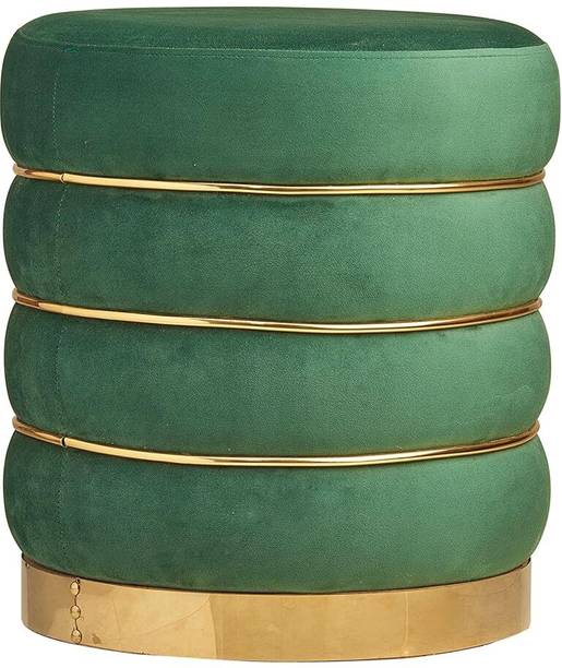 ganiwood Ottoman Footstool Storage Velvet Round Vintage Pouffe Stool Dressing Table Stool