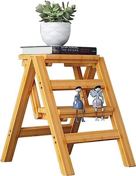Mahoksha Foldable Portable Teak Wooden Step Ladder Stool for Home||Step Ladder Chair Stool