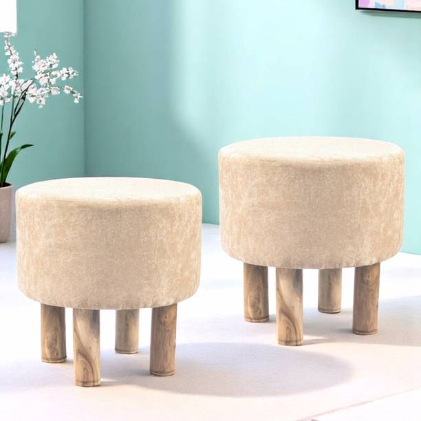 Ikiriya Morgan Acacia Wood Mid Century Round Living & Bedroom Stool