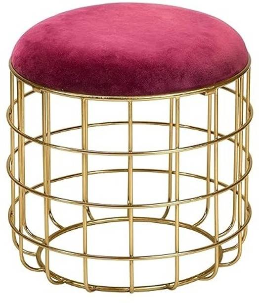 ONLINECRAFTS Iron stool for living room and bed room decor stool for velvet cushion stool Living & Bedroom Stool