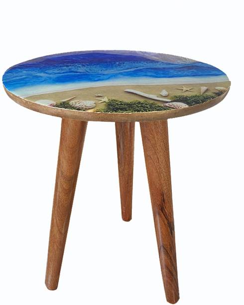 DearOrdane Store Antique Wooden Fold-able Coffee Table Ocean Theme 12" Stool
