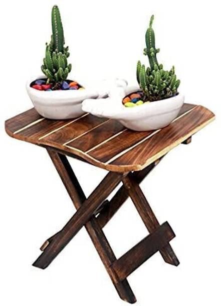 Doon Furniture House Wooden Matte Finish Antique Folding Stool for Living Room (Brown, 12 Inch) Living & Bedroom Stool