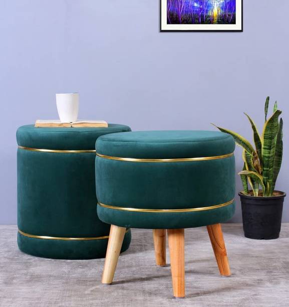 art export Ottoman Pouffes Sitting Mudda Puffy Stool Dressing Table Pouf Round Footstool Living & Bedroom Stool