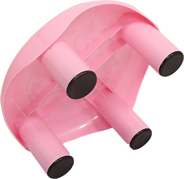 KUBER INDUSTRIES Plastic Floral Bathroom Patla/Stool (Pink) Set of 1 Pc Stool