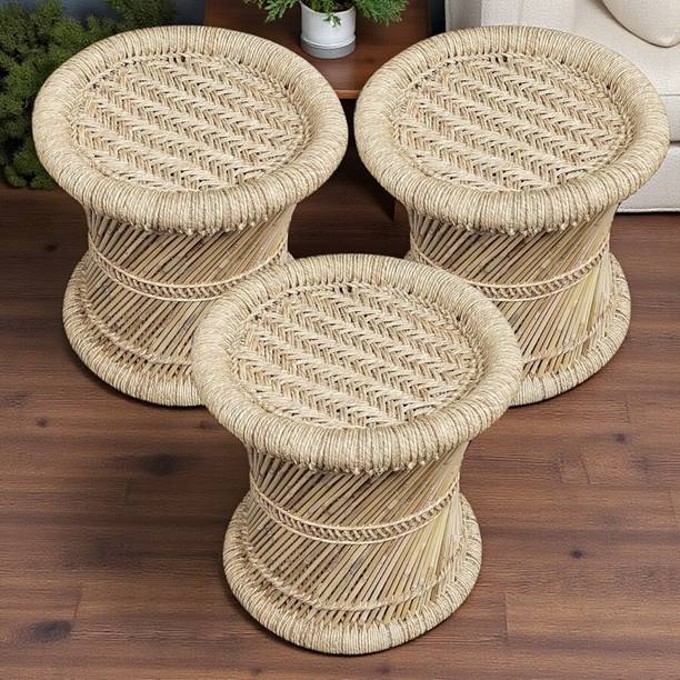 Yashika Creations Handmade Bamboo stool for Home & Office 14x14 Outdoor & Cafeteria Stool