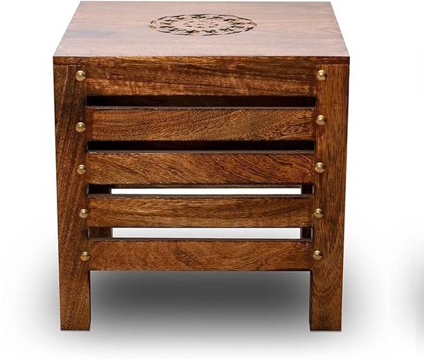 SAMRAYEWOODEN Wooden Stool 12 x 12 inches for Living Room Sitting Chair for Home Handcrafted Living & Bedroom Stool