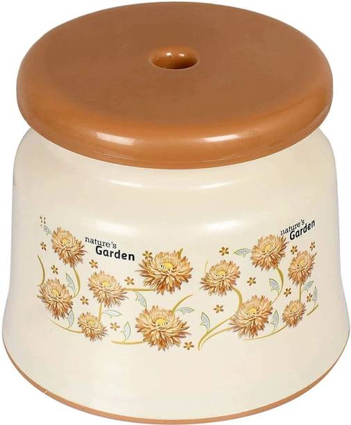 HOMESTIC Bathroom Stool|Plastic Stool for Bathroom|Cream Bathroom Stool