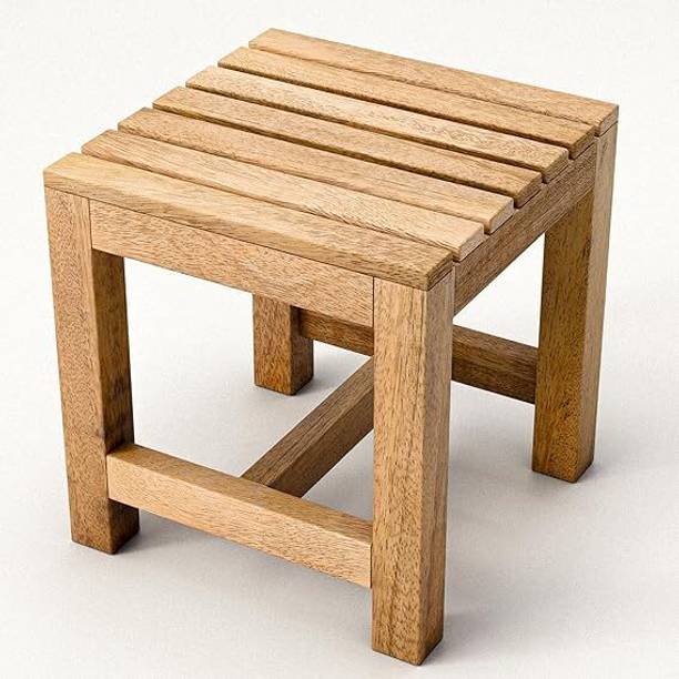 Goodwill Crafts Solid Wooden Stool | Multipurpose Sitting Stool & Plant Stand Bathroom Stool
