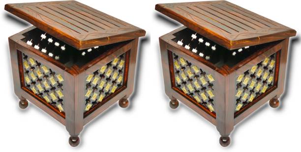 manzees Premium Storage Stool for Bedroom | Living Room Stool | Office Stool Set of 2 Stool