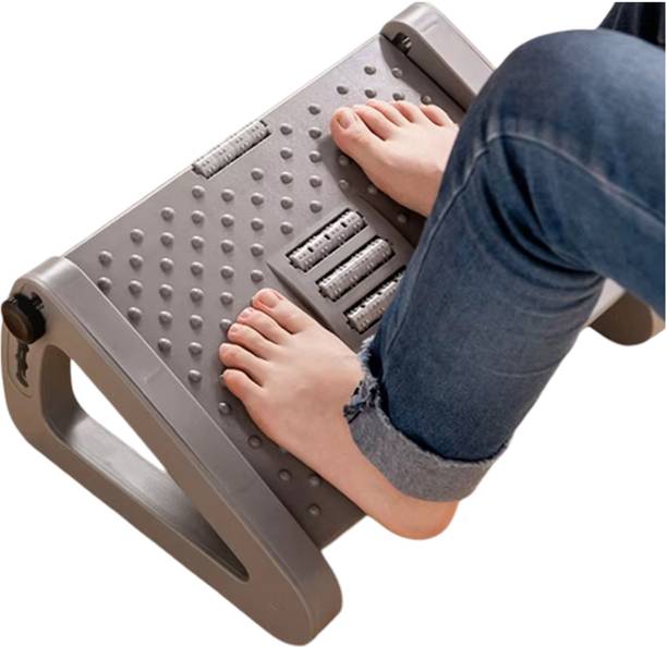 Augen Foot Rest for Under Desk at Work Adjustable Promote Leg Circulation (Grey) Stool