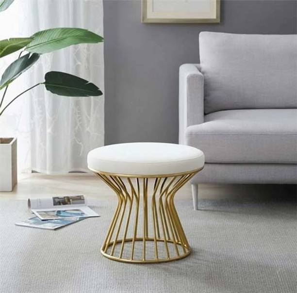 WallHeaven Premium Iron Foot Stool Round Padded Ottoman Stool