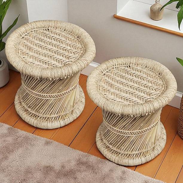 YASHIKA CREATION Natural Handmade Bamboo stool Outdoor & Cafeteria Stool