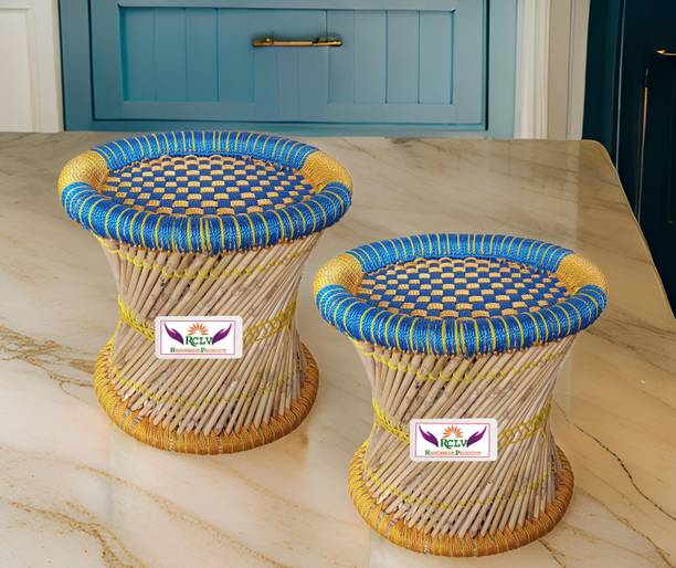 RCLV Handmade Bamboo mudda/Muddi/stool for balcony/garden Outdoor & Cafeteria Stool