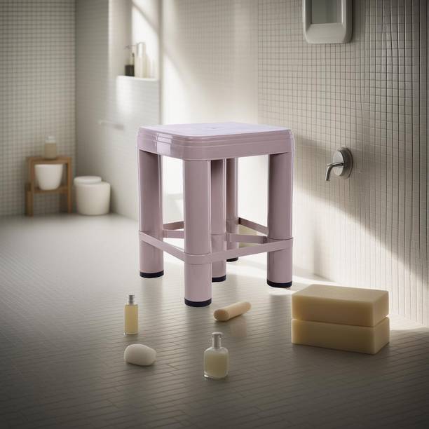 NAYASA Stool (Glossy Finish, Brown, Stool_518_XL_Brown) Bathroom Stool