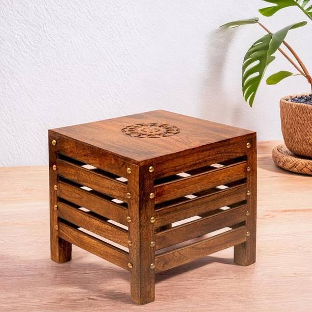 S F ENTERPRISES Wood Sitting Stool, Side Table, End Table for Office, Balcony, Living & Bedroom Stool