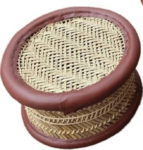 Sarkanda Handicrafts 10X14 Inch Eco-Friendly Natural Bamboo Cane Bar Stool Mudda/Muddi Sitting Stool Living & Bedroom Stool