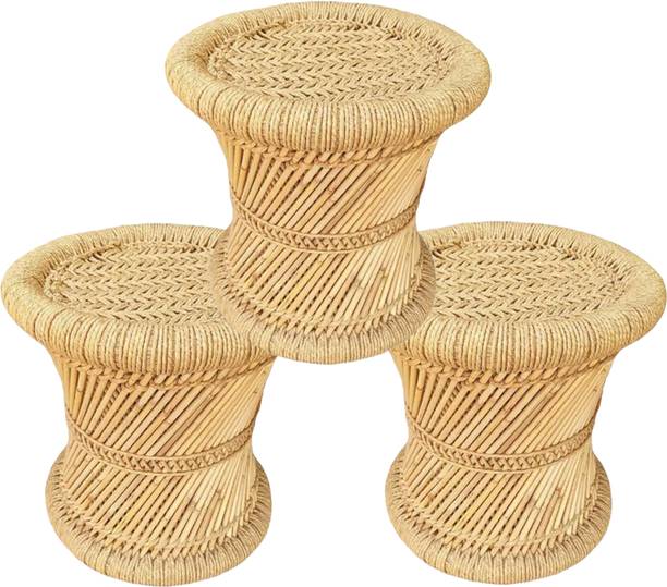 Bhavishya Handmade Bamboo stool for Home & Office Size 14X14 Outdoor & Cafeteria Stool