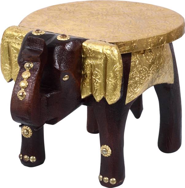 rajeshwarwood Wooden Elephant Table Cum Stool/Handcrafted with Artistic Painting (Light Brown) Living & Bedroom Stool