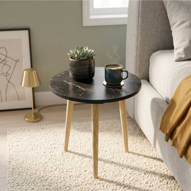 Aarique Scandi Round Side Table Living & Bedroom Stool