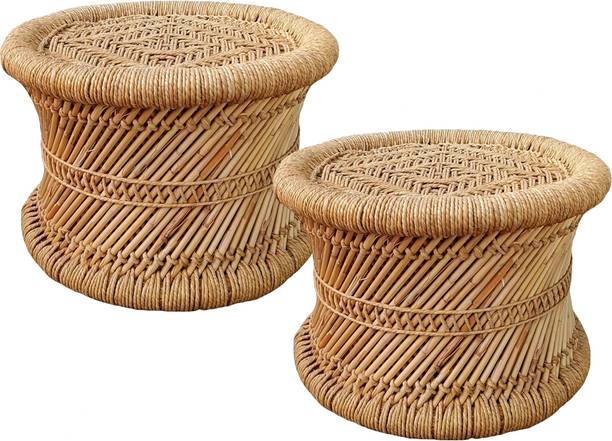 KISMAT COLLECTION Sada Muddi Stool, Chair For Living Room Round Shape Wooden Stool For Garden Outdoor & Cafeteria Stool