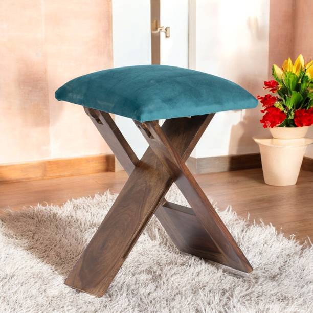 Ikiriya Dayton Sheesham Wood Accent Square Foldable Stool Living & Bedroom Stool