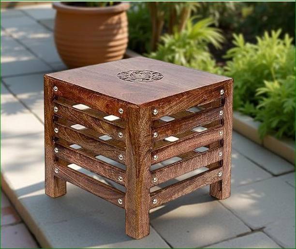 SAMRAYEWOODEN Wooden Stool 12 x 12 inches for Living Room Sitting Chair for Home Handcrafted Living & Bedroom Stool