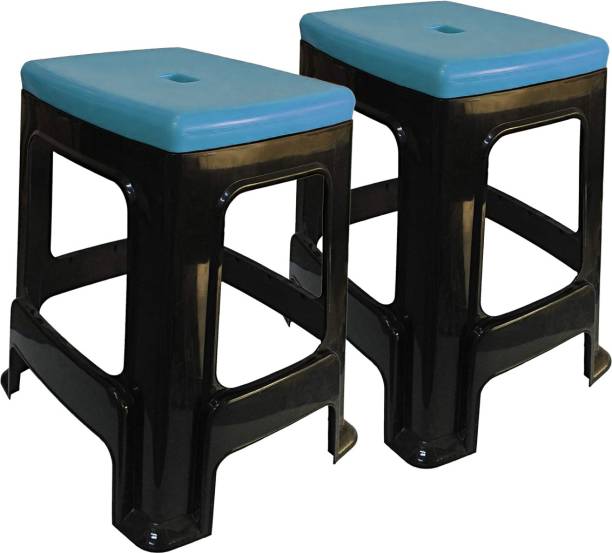 wow craft Heavy Duty Plastic Stool for Home, Office and Garden Blue Top Living & Bedroom Stool