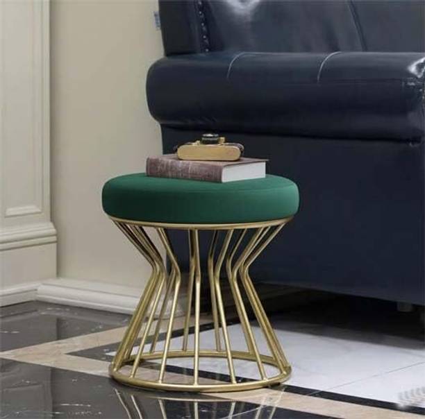 WallHeaven Premium Iron Foot Stool Round Padded Ottoman Stool