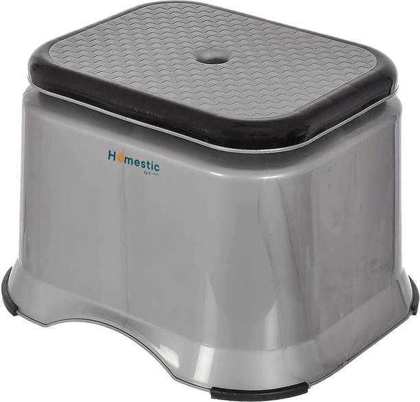 HOMESTIC Ultra 10 Multiuses Portable Bathroom/Step/Sitting Stool, Patla- (Grey) Stool