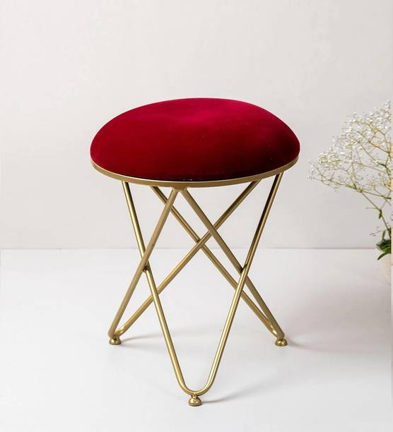 Anishwar Metallic Metal Cross Legs Casino Living & Bedroom Stool