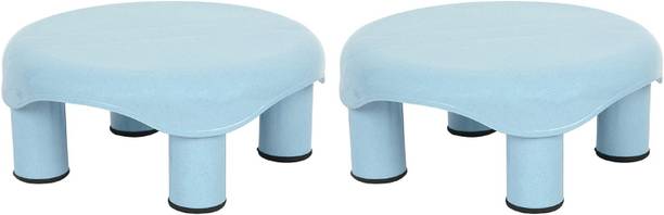 KUBER INDUSTRIES Plastic Oval Bathroom Patla/Stool (blue) Set of 2 Pcs Bathroom Stool