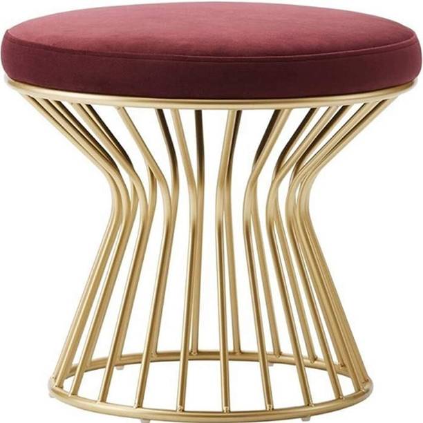 SHEIKH ENTERPRISES Iron Frame, Wood Seat Round Classic Modern Tufted Multifunctional Stool Living & Bedroom Stool