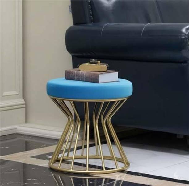 WallHeaven Premium Iron Foot Stool Round Padded Ottoman Stool
