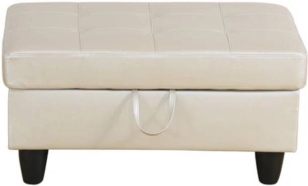 lifestyle furniture Faux Leather Tufted Rectangle Storage Ottoman Living & Bedroom Stool