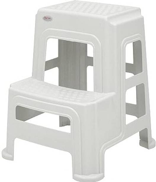 Supreme 2-Step Heavy Duty Plastic Multi Purpose Step Stool Living & Bedroom Stool