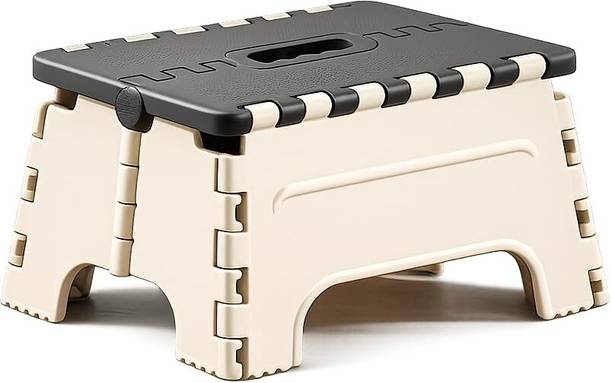 aevorin Foldable Plastic Step Stool for Home & Kitchen, Portable Non-Slip Folding Stool Stool