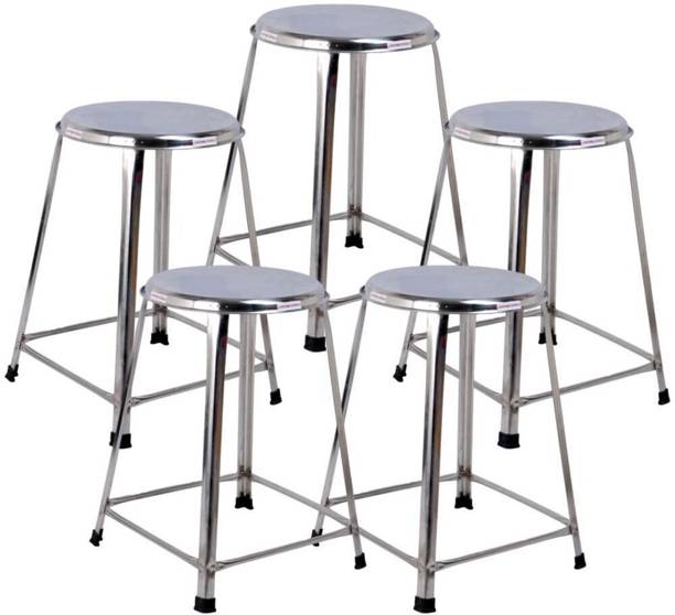 Lifetimestool 21 inch Standard Stainless Steel Stools Pack of 5, Multipurpose Use Hospital/Clinic Stool