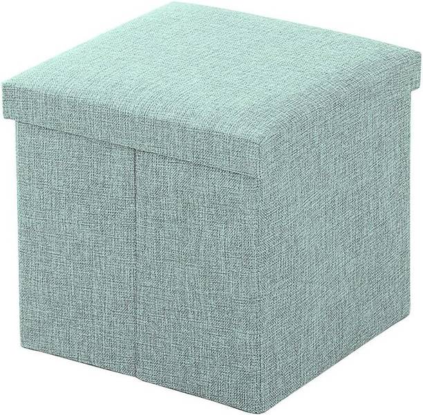 PRIME PICK Hessian Storage Stool Multi-Purpose Storage Stool with Cushion Seat Living & Bedroom Stool