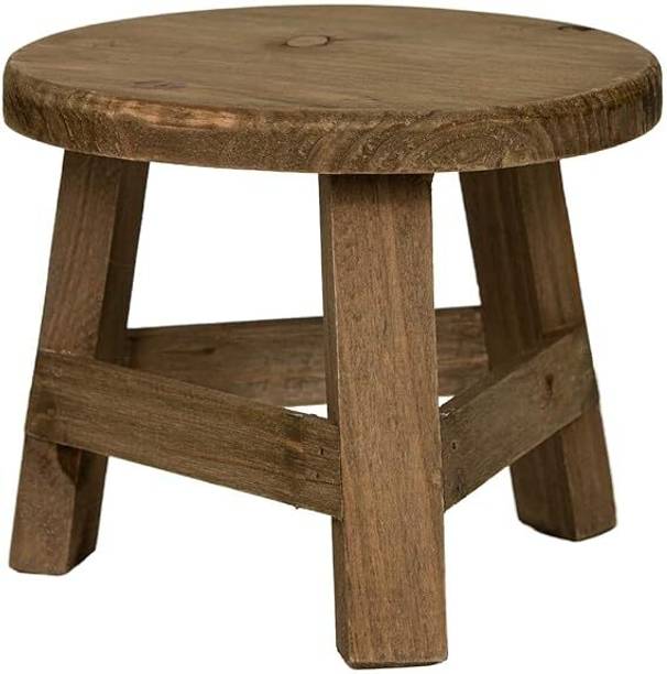 Indian Decor RW456 Small Wooden Stool Rustic Decorative Mini Stool Ideal Accent Living & Bedroom Stool