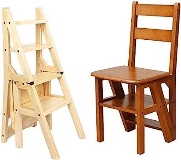 Mahoksha Step Stool Modern Foldable Teak Wooden Step Stool for Kitchen and Home Stool