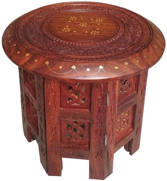 MAJESTIC MART Wooden Round Coffee Table and Living Room Side Table Stool For Dining Room Living & Bedroom Stool