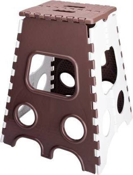 Billam 20 inch Bedroom & Kitchen Folding Stool (brown/white) Stool