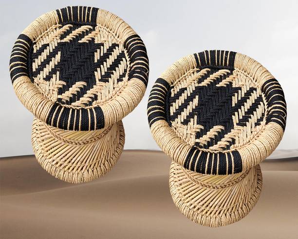 Bhavishya Handmade Bamboo Mudda stool for Home & Office Size 14x14 Outdoor & Cafeteria Stool