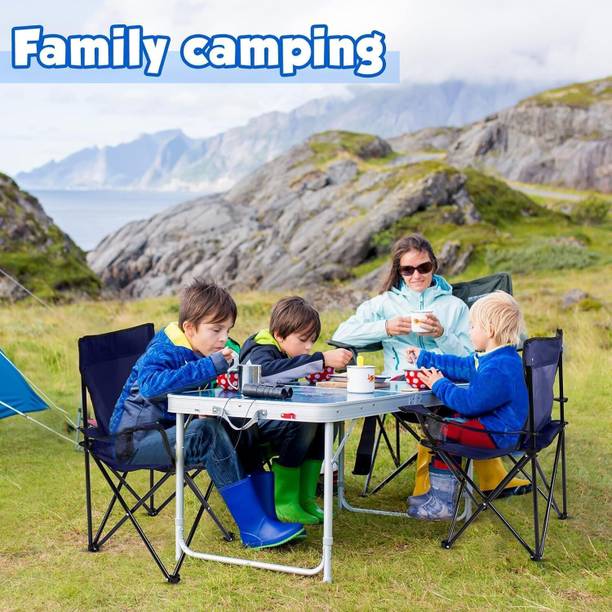 clickscart Folding Camping Chair Big Portable Beach with Steel Frame Outdoor Camping Living & Bedroom Stool