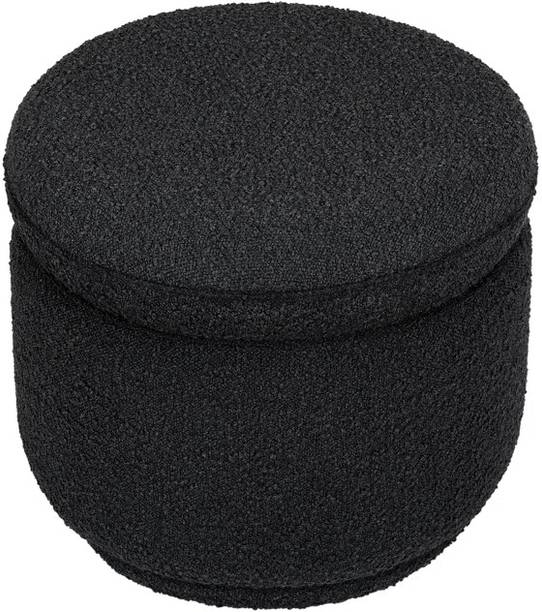 lifestyle furniture Lifestyle Furniture | Round Storage Ottoman Black 18.5'' H X 21'' W X 21'' D Living & Bedroom Stool